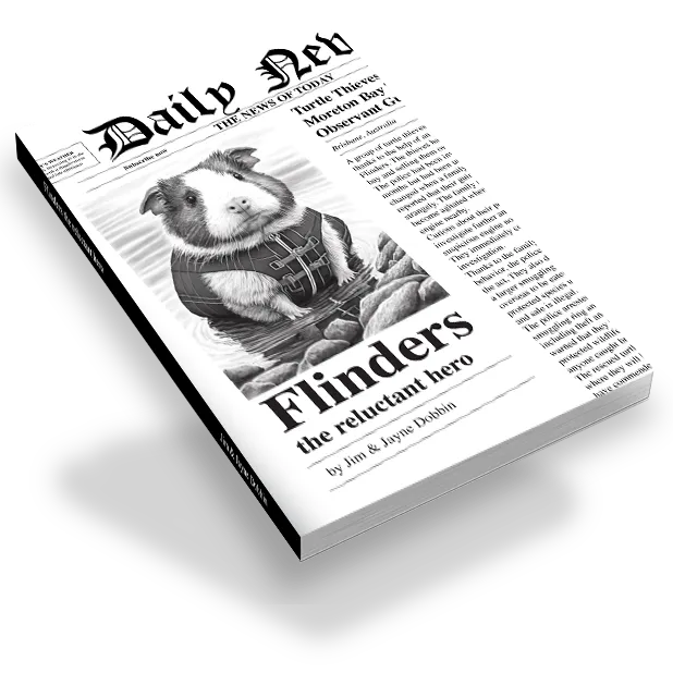 The original Flinders the reluctant hero paperback, with its newspaper-style cover